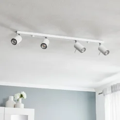 SOLLUX LIGHTING Loftspot Round, hvid, 4 lyskilder lineær