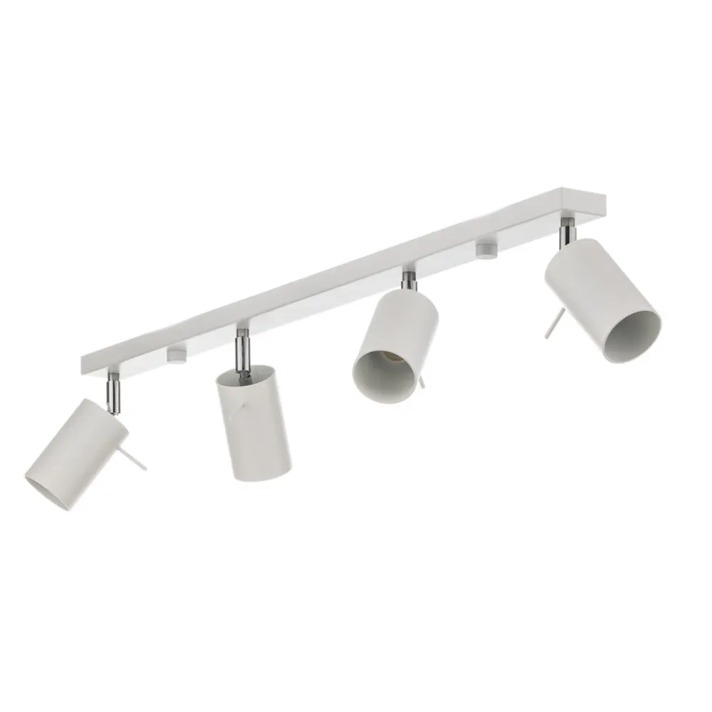 SOLLUX LIGHTING Loftspot Round, hvid, 4 lyskilder lineær