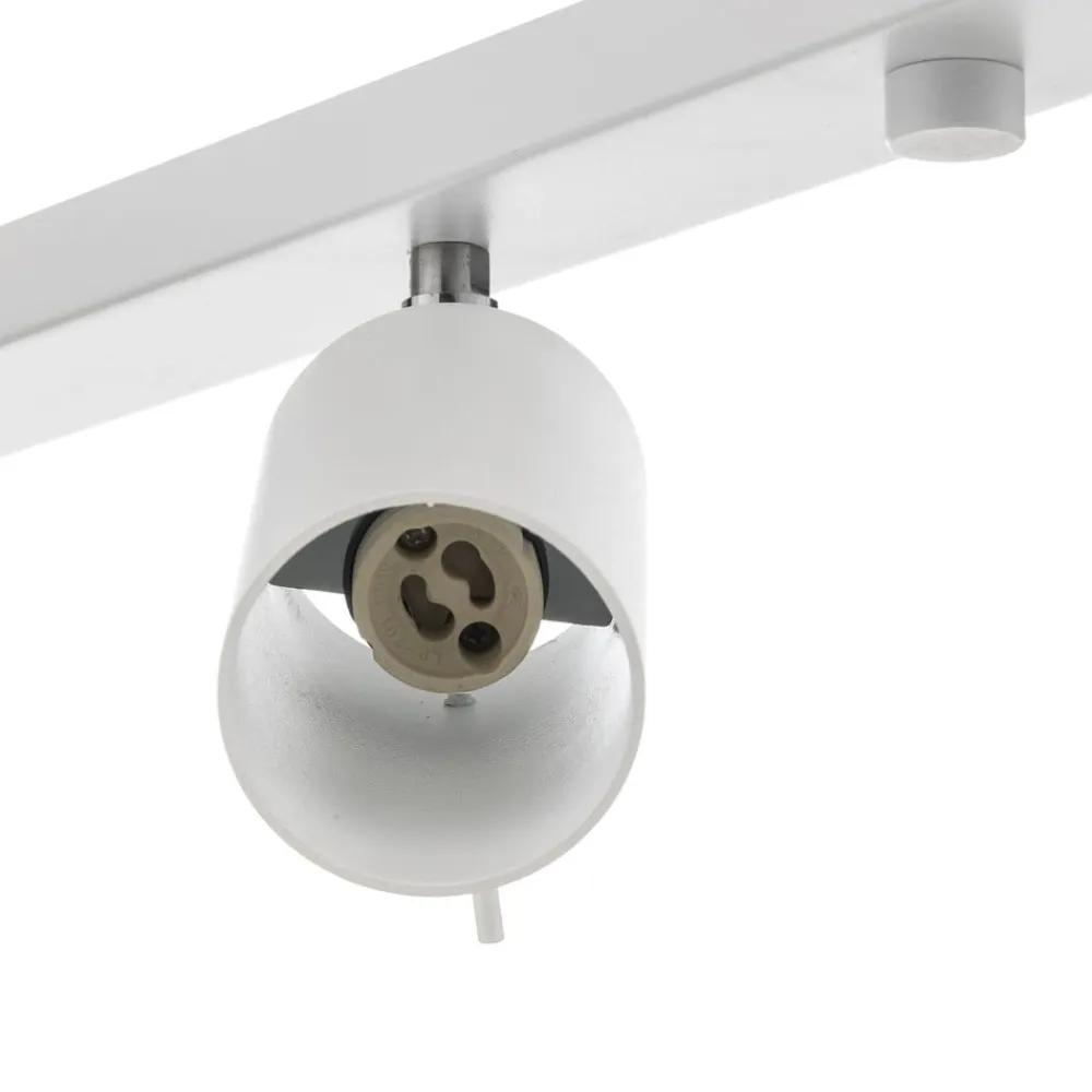 SOLLUX LIGHTING Loftspot Round, hvid, 4 lyskilder lineær