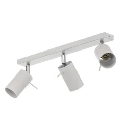 SOLLUX LIGHTING Loftspot Round, hvid, 3 lyskilder lineær