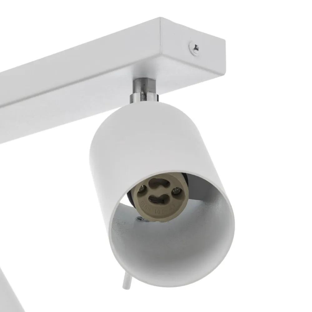 SOLLUX LIGHTING Loftspot Round, hvid, 3 lyskilder lineær