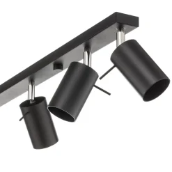 SOLLUX LIGHTING Loftspot Round i sort, 6 lyskilder lineær