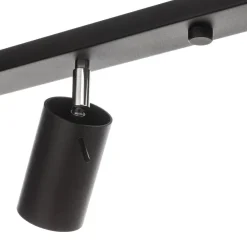 SOLLUX LIGHTING Loftspot Round i sort, 6 lyskilder lineær