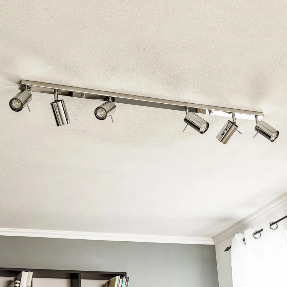 Loftspot Round, krom, 6 lyskilder lineær^SOLLUX LIGHTING New