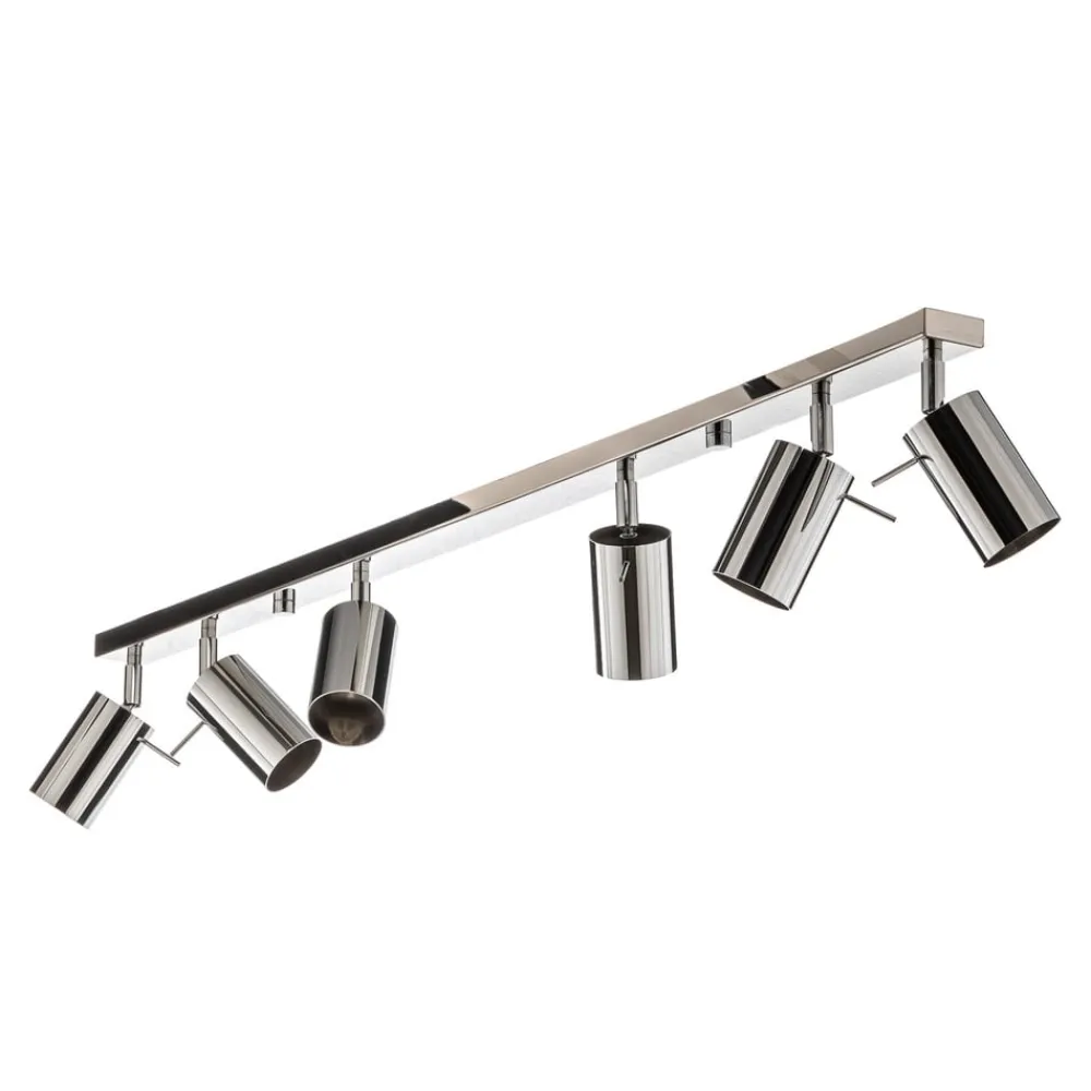 Loftspot Round, krom, 6 lyskilder lineær^SOLLUX LIGHTING New