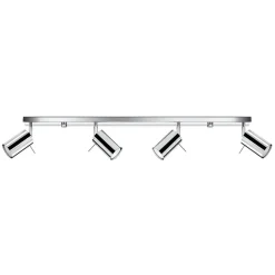 SOLLUX LIGHTING Loftspot Round, krom, 4 lyskilder lineær