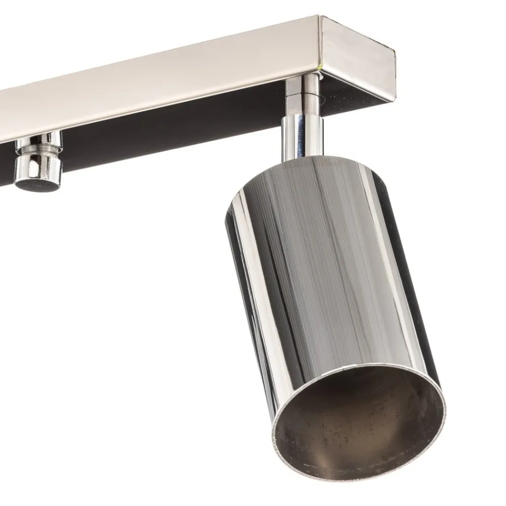 SOLLUX LIGHTING Loftspot Round, krom, 4 lyskilder lineær