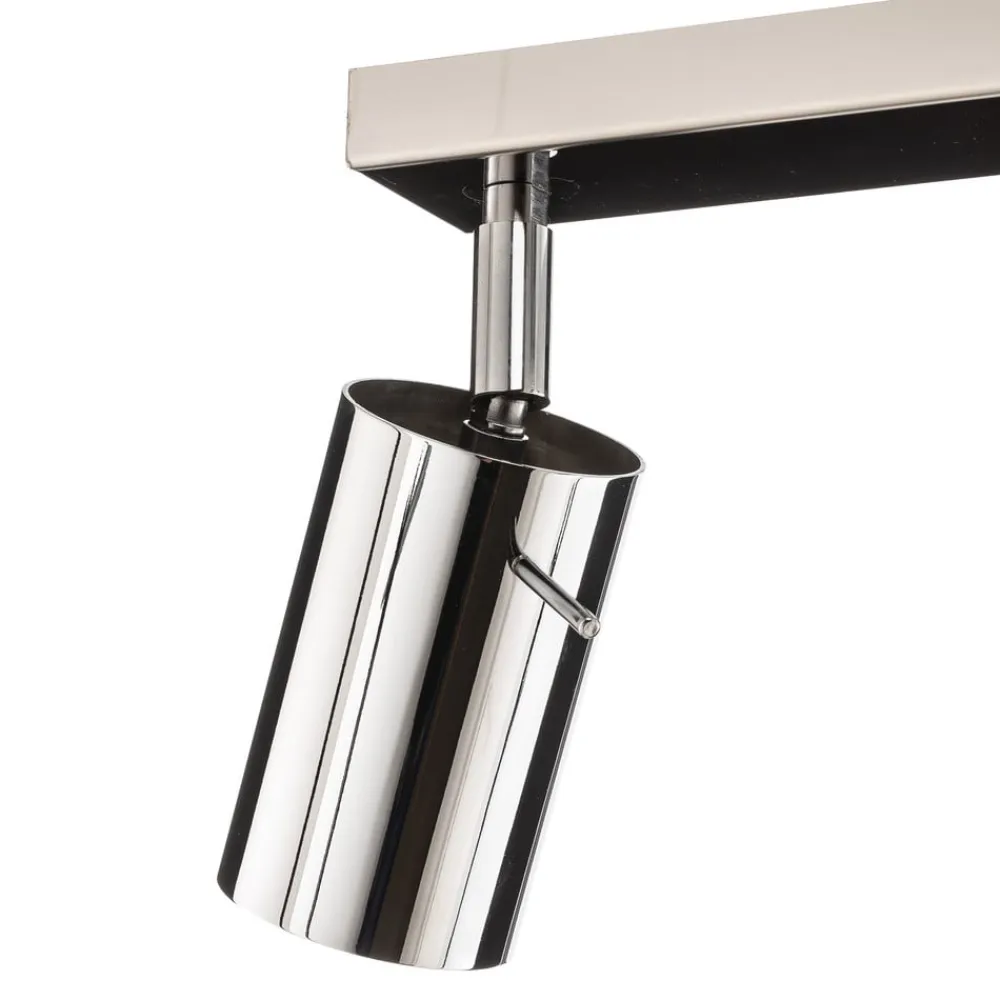 SOLLUX LIGHTING Loftspot Round, krom, 4 lyskilder lineær