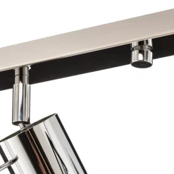 SOLLUX LIGHTING Loftspot Round, krom, 4 lyskilder lineær