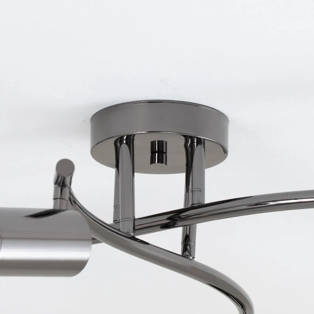 Lucea Loftspot, sort-krom, 4 lyskilder