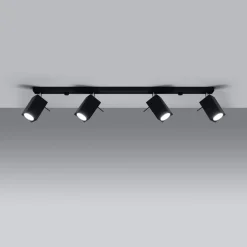 Loftspot Square, sort, 4 lyskilder lineært^SOLLUX LIGHTING Outlet