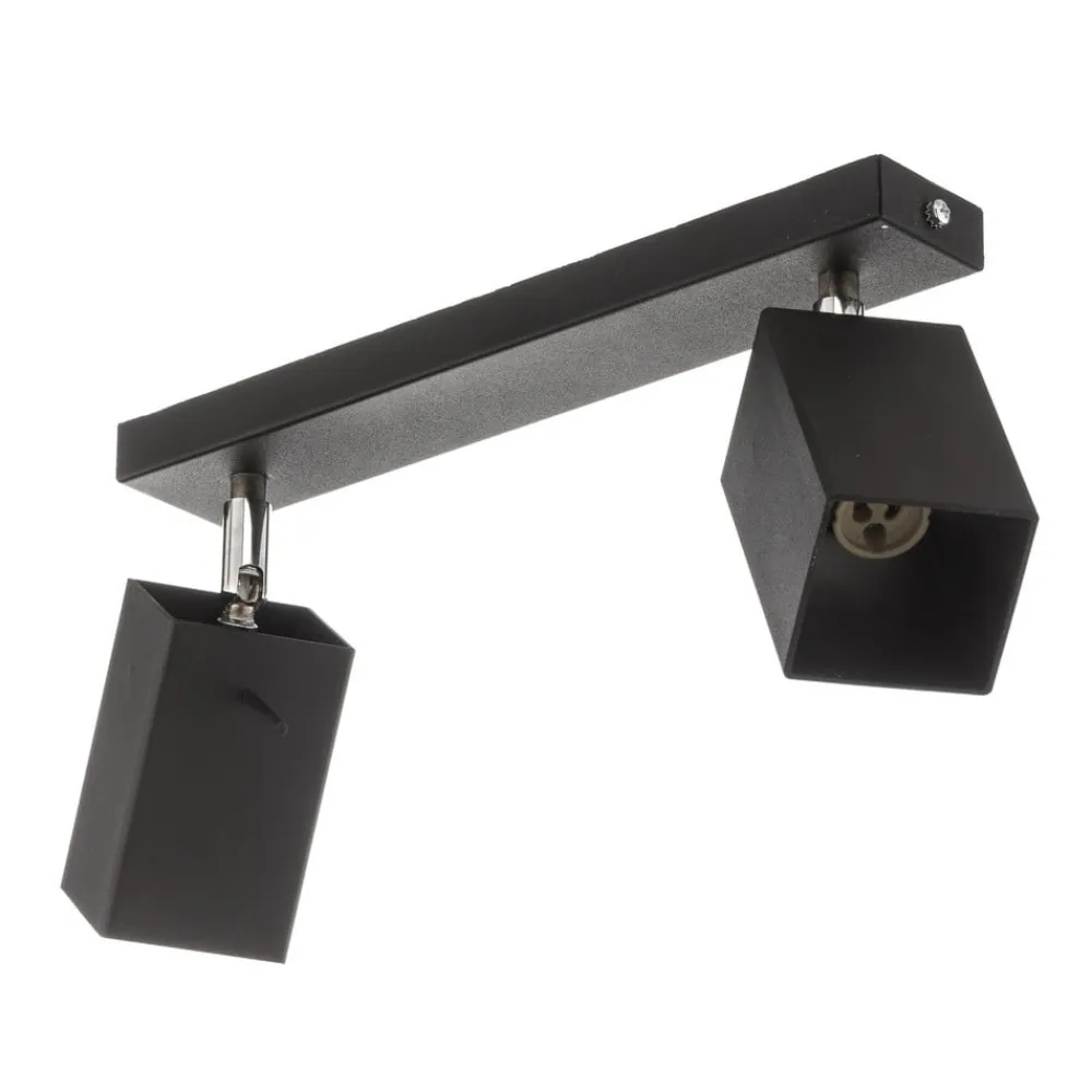 SOLLUX LIGHTING Loftlamper|Spotlights>Loftspot Square, sort, 2 lyskilder