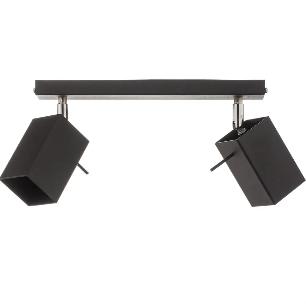 SOLLUX LIGHTING Loftlamper|Spotlights>Loftspot Square, sort, 2 lyskilder