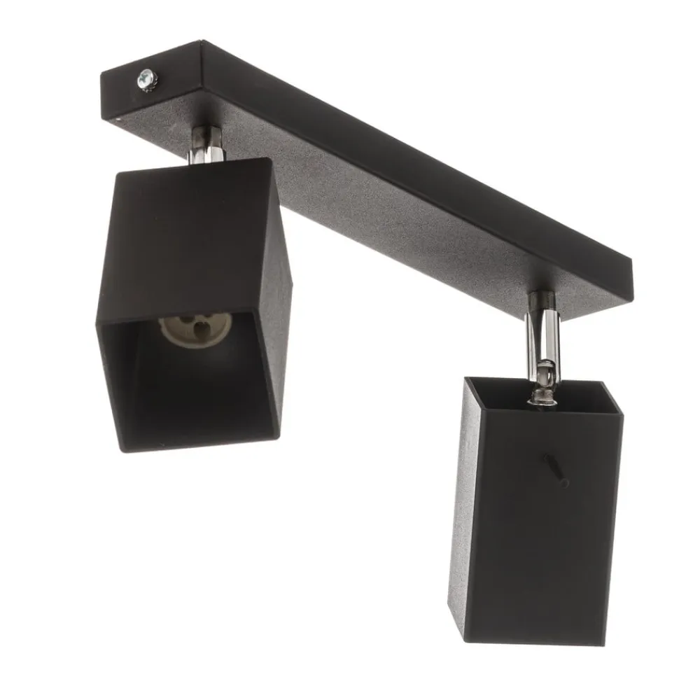 SOLLUX LIGHTING Loftlamper|Spotlights>Loftspot Square, sort, 2 lyskilder