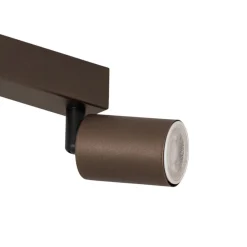 TK Lighting Loftspot Top, justerbar, brun, 4 lyskilder lineær