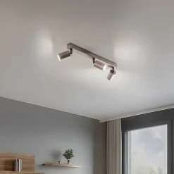 TK Lighting Loftspot Top, justerbar, brun, 3 lyskilder lineær