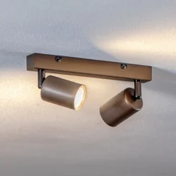 TK Lighting Gang|Loftlamper>Loftspot Top, justerbar, brun, 2 lyskilder lineær