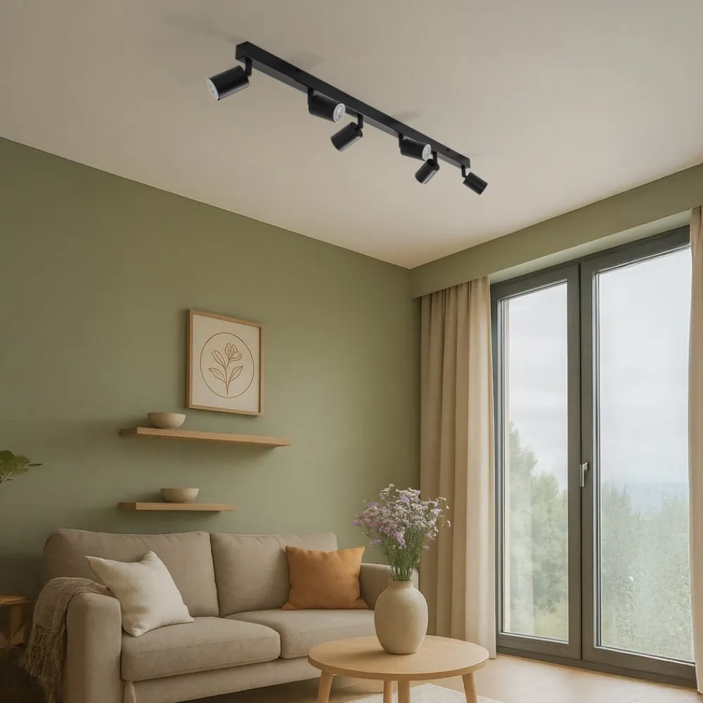 TK Lighting Loftspot Top, sort, 127 cm, 6 lyskilder, metal, GU10