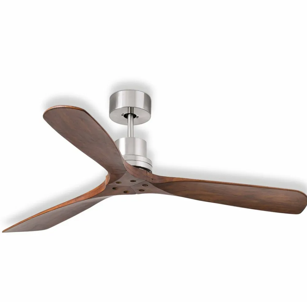 FARO BARCELONA Loftsventilator Lantau fjernbetjening, valnød/stål