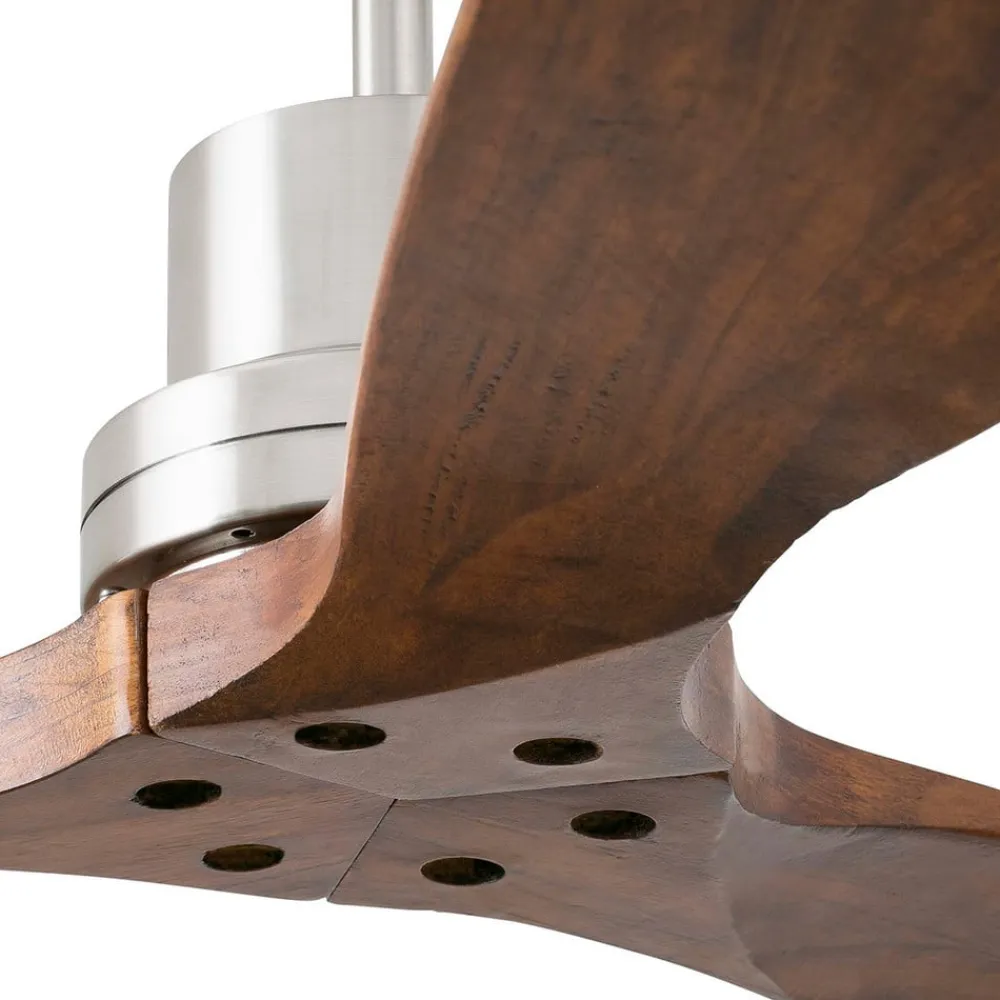 FARO BARCELONA Loftsventilator Lantau fjernbetjening, valnød/stål