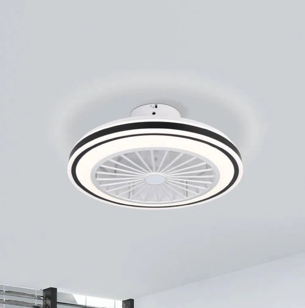 EGLO Loftventilatorer>Loftventilator Almeria LED CCT, hvid/sort