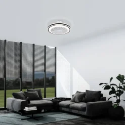 EGLO Loftventilatorer>Loftventilator Almeria LED CCT, hvid/sort