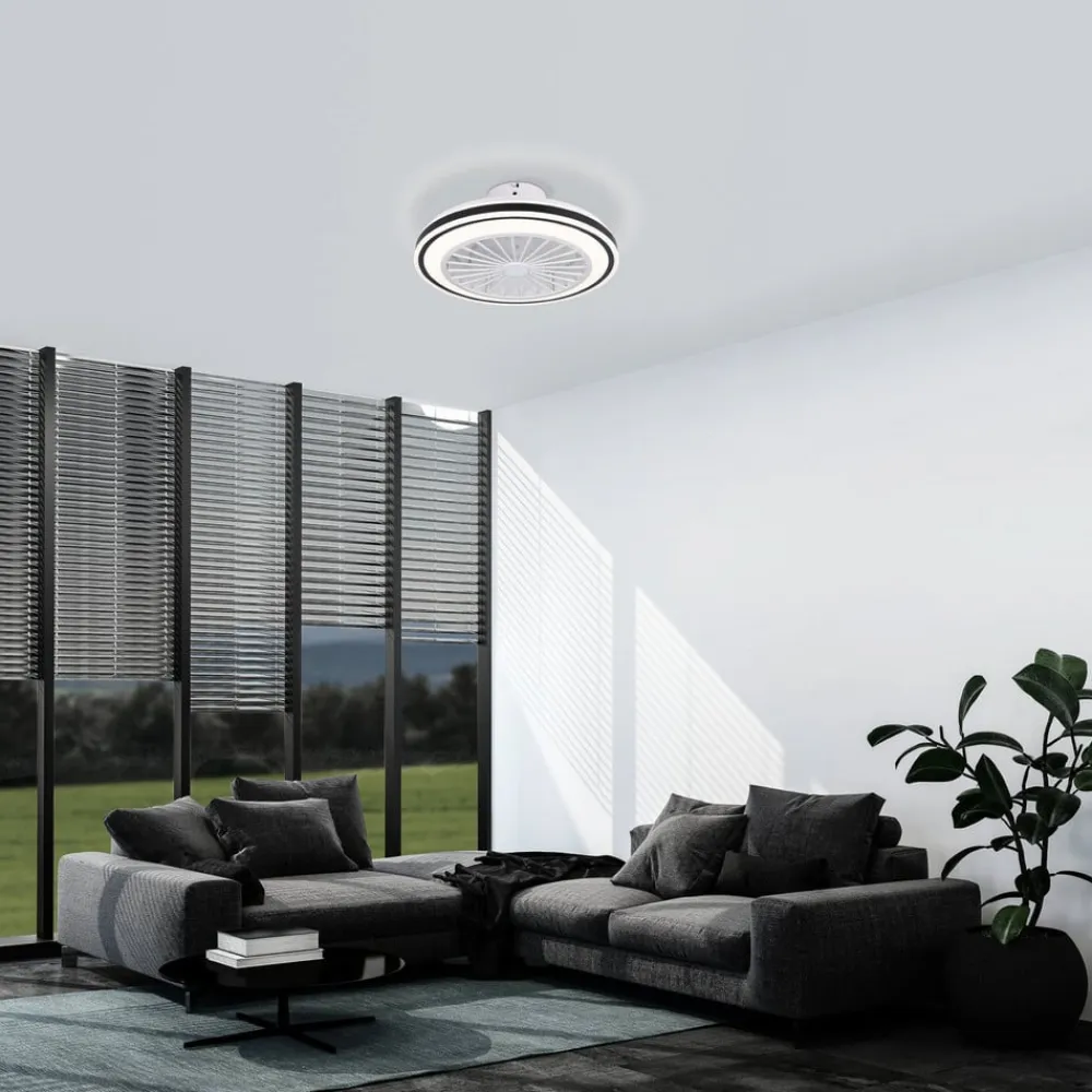 EGLO Loftventilatorer>Loftventilator Almeria LED CCT, hvid/sort