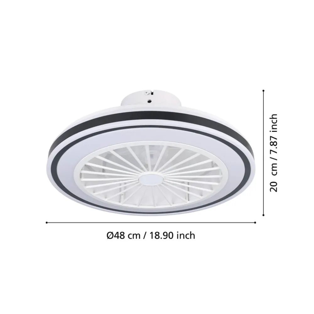 EGLO Loftventilatorer>Loftventilator Almeria LED CCT, hvid/sort