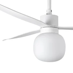 FARO BARCELONA Loftventilator Amelia Ball, LED-lampe, hvid