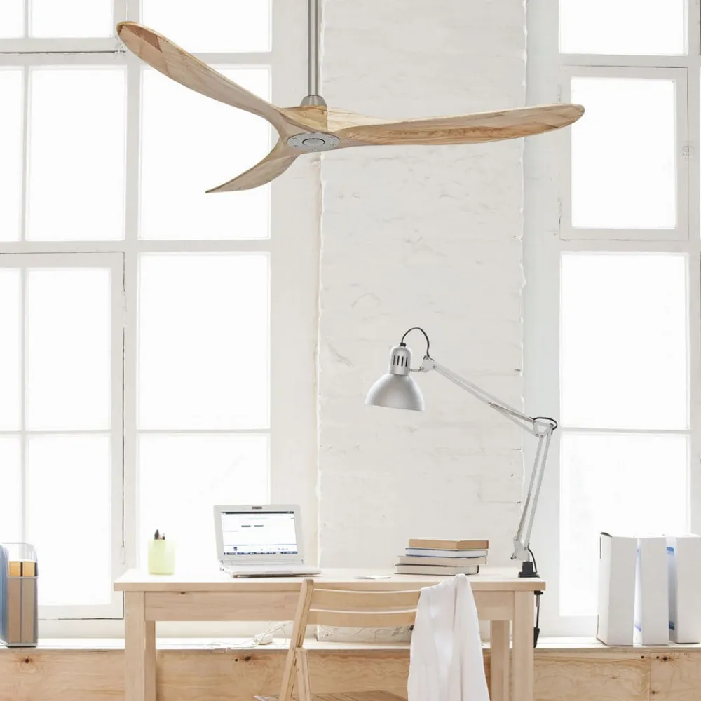 Loftventilator Eco Genuino 152 krom/lyst træ^CasaFan Best