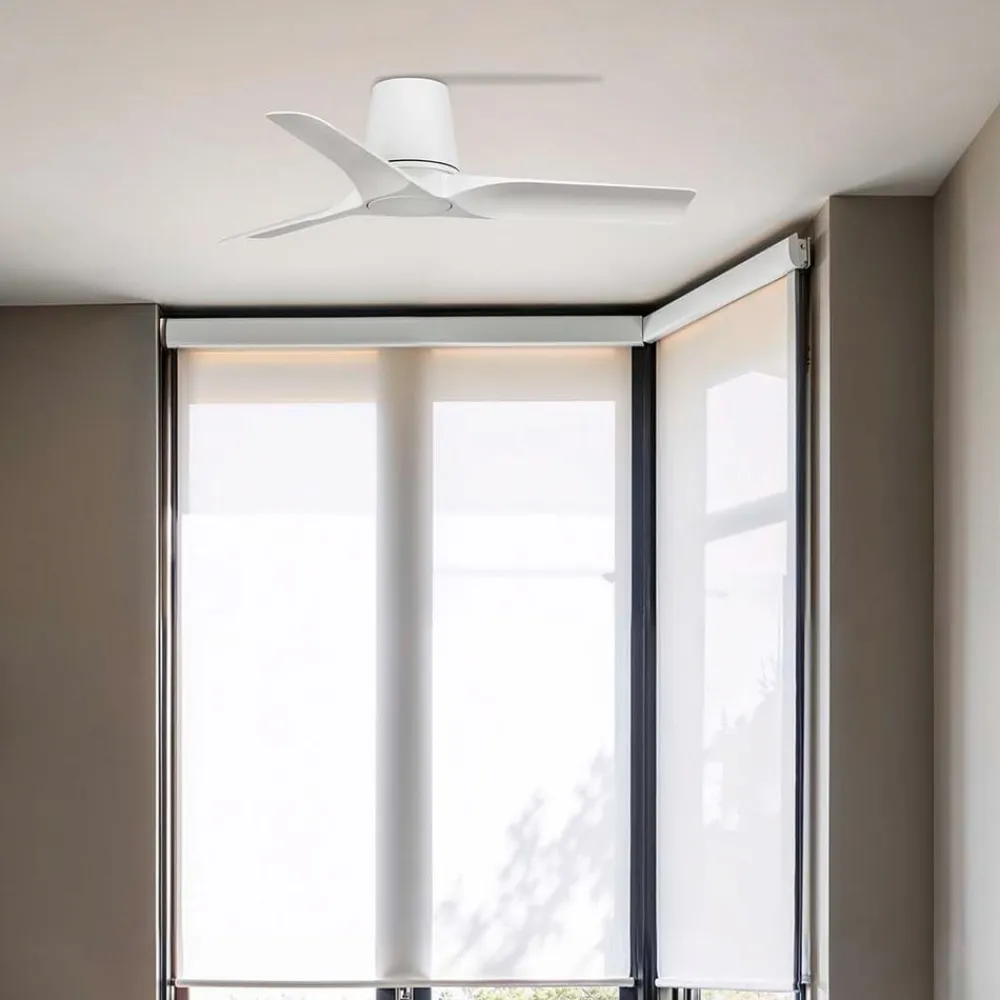 FARO BARCELONA Loftventilatorer>Loftventilator Hey S, hvid, DC-motor, støjsvag, Ø 90 cm