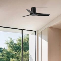 FARO BARCELONA Loftventilatorer>Loftventilator Hey S, sort, DC-motor, støjsvag, Ø 90 cm