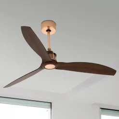 FARO BARCELONA Loftventilator Just Fan kobber valnød