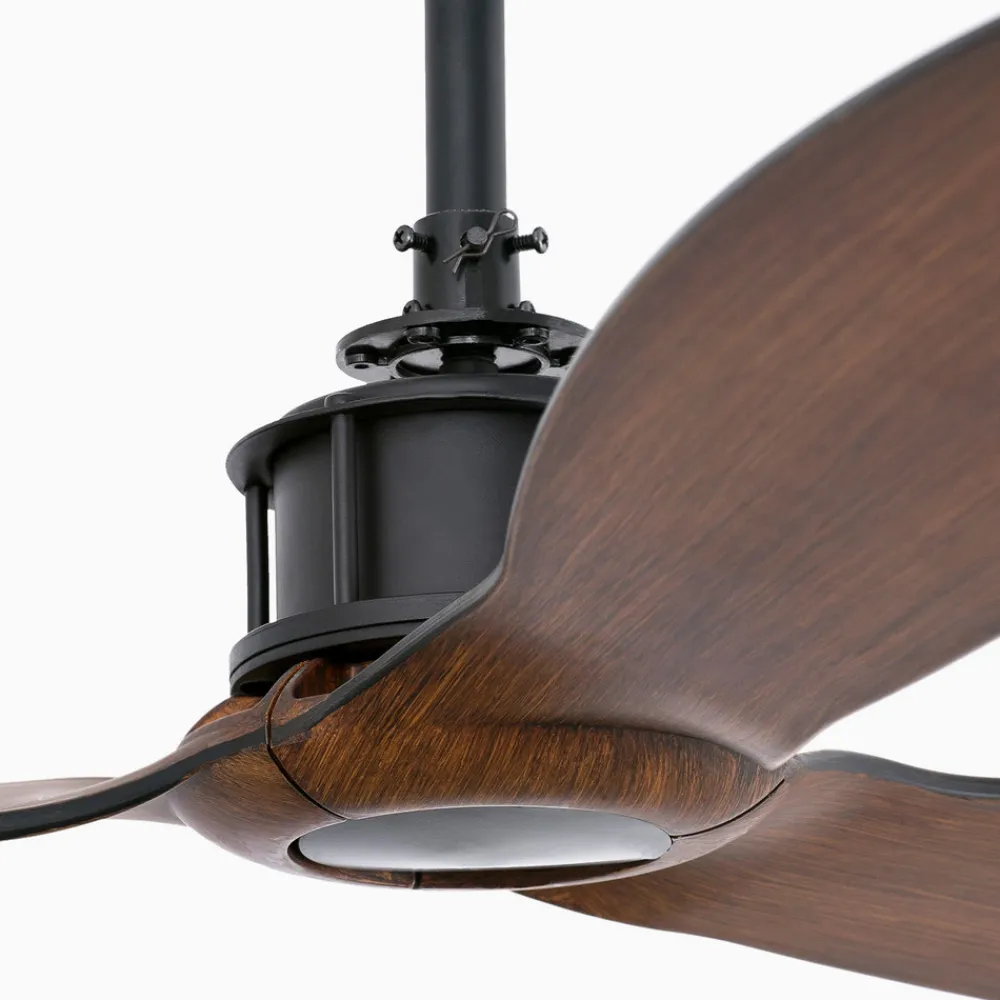 Loftventilator Just Fan M, sort/mørkt træ^FARO BARCELONA Online