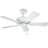 KICHLER Loftventilatorer>Loftventilator Kevlar 42 IP44, hvid, Ø 107 cm