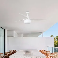 Loftventilator med lys Outwood, hvid, DC, støjsvag, Ø150cm^FARO BARCELONA Best