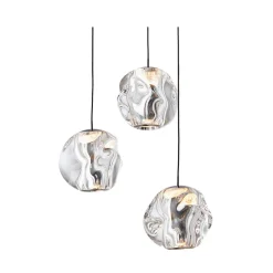 LOOM DESIGN Pendellamper>LED-pendellampe Ice Ball 3, klar, akryl