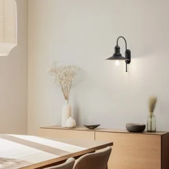 Lorato væglampe, sort, højde 48 cm, metal, E27^ROYALTECH Discount