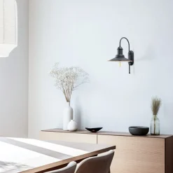 Lorato væglampe, sort, højde 48 cm, metal, E27^ROYALTECH Discount