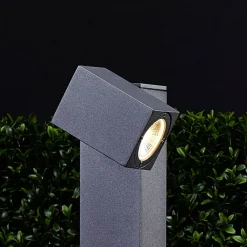 Lorik LED-gadelampe med fleksibel hoved, grå^Lucande New