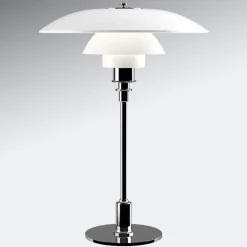 bordlampe PH 3 1/2-2 1/2, krom/hvid, 47 cm^Louis Poulsen Clearance