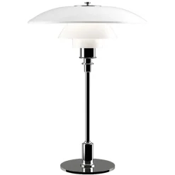 bordlampe PH 3 1/2-2 1/2, krom/hvid, 47 cm^Louis Poulsen Clearance