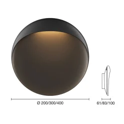 LED-væglampe Flindt, sort 3.000 K Ø 30 cm^Louis Poulsen Clearance