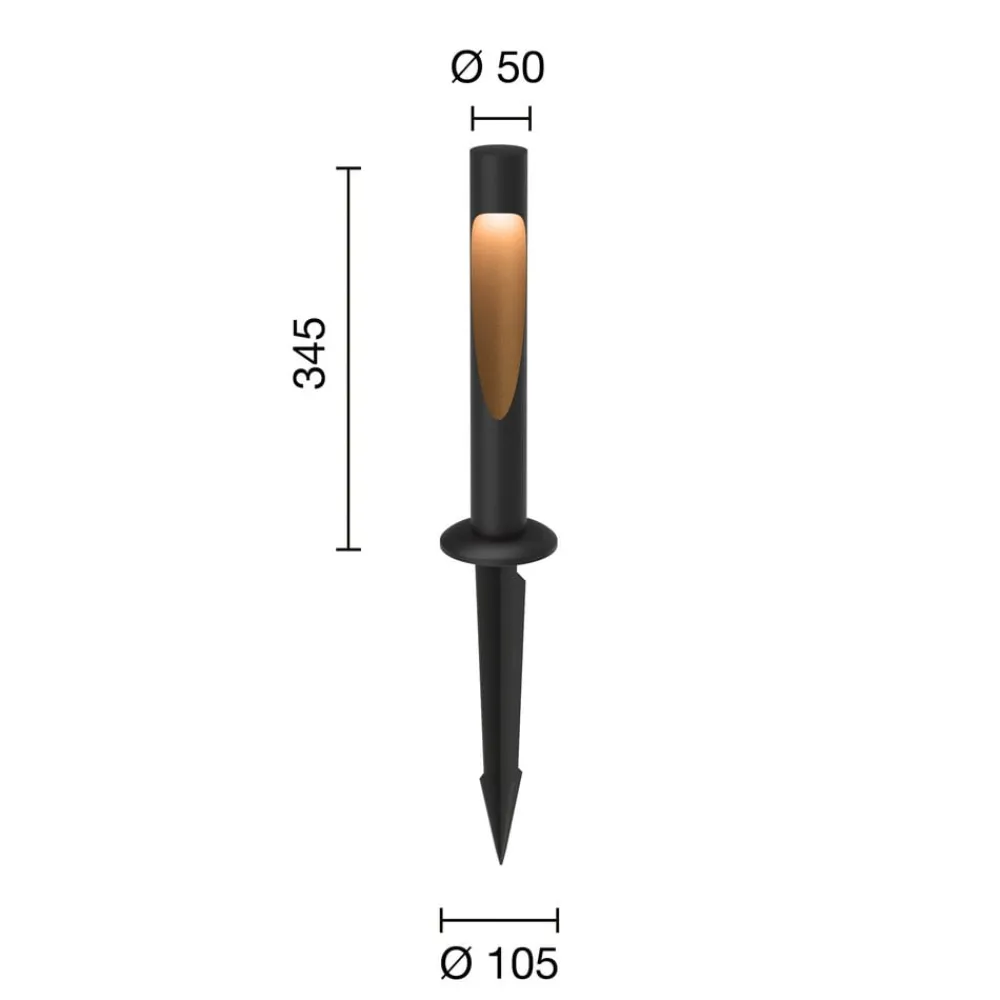 Louis Poulsen Sokkellamper>sokkellampe Flindt, 840, sort, jordstik 24V