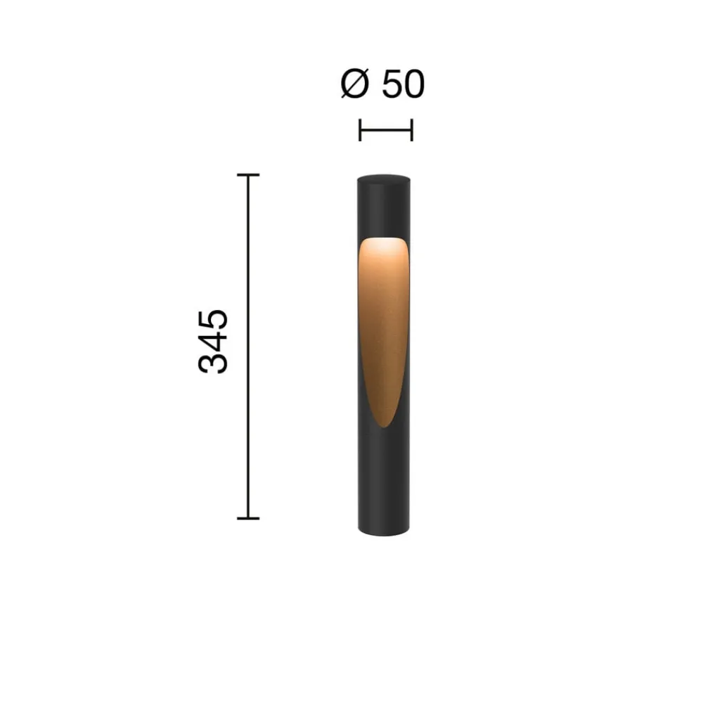 Louis Poulsen Sokkellamper>sokkellampe Flindt, 840, sort, jordstik 24V