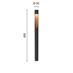 Louis Poulsen Vejlampe 827 70cm sort jordlampe 24V