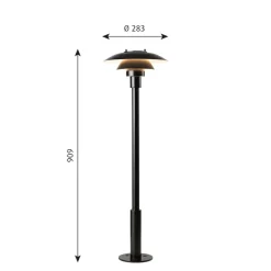 Louis Poulsen Gadebelysning>vejlampe PH 3-2 1/2, sort, 91 cm stål