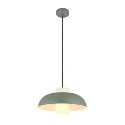 Lowe pendellampe, mat grøn, Ø 38 cm, metal^Globo Clearance