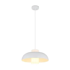 Lowe pendellampe, mat hvid, Ø 38 cm, metal^Globo