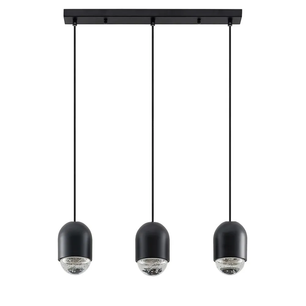 Amielle pendellampe, 3 lyskilder, sort^Lucande